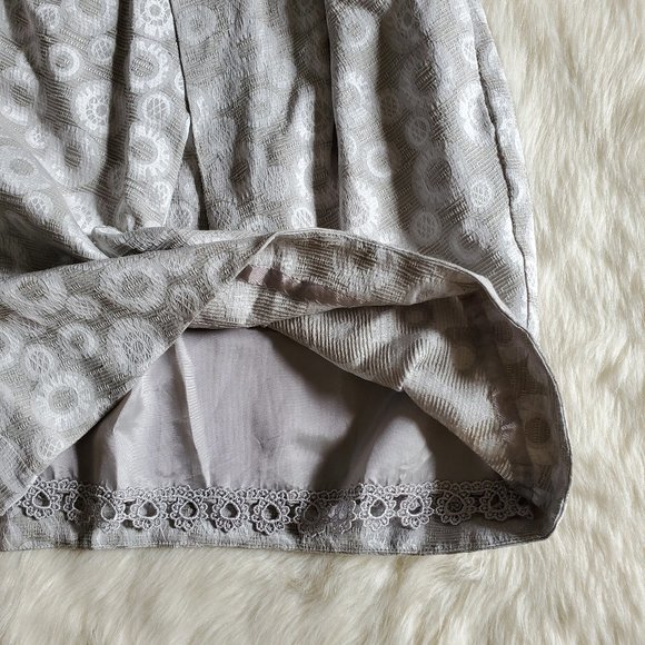 Anthropologie Moulinette Soeurs One Shoulder Silver Brocade Dress 2 - Picture 14 of 16